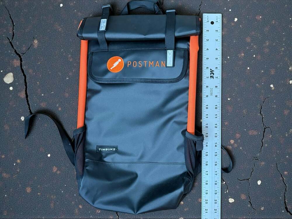 Timbuk2 Postman Roll-Top Backpack Black and Orange - Picture 5 of 5